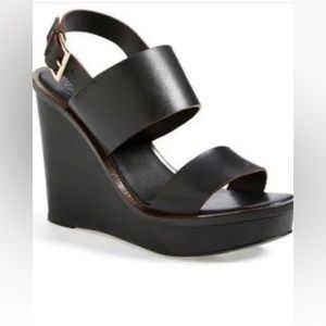 Tory Burch black Lexington wedges